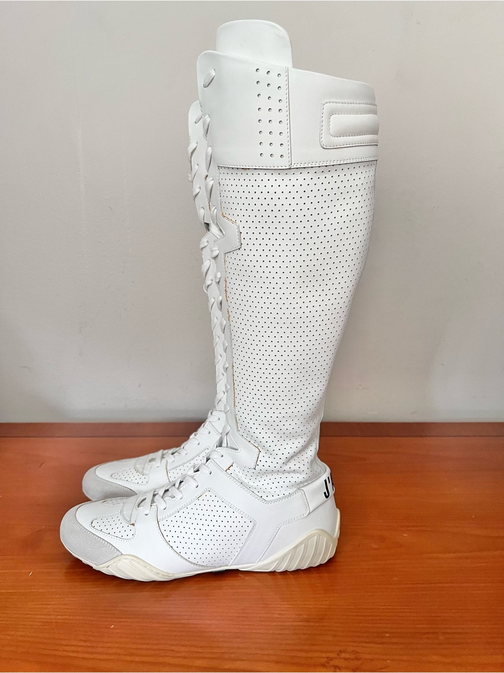 2017 Christian Dior Spring RTW J’Adior Knee High Sneakers Wrestling style Sz 38 - Picture 6 of 14